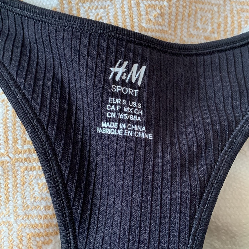 H&M Ribbed Racerback Bra in Black Size Small - Picture 7 of 12